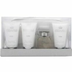 Style & Grace Puro Travel Essentials Confezione Regalo 50ml EDP + 70ml Bagnoschiuma + 70ml Lozione Per Il Corpo + 70ml Crema Mani + Borsetta Da Viaggio