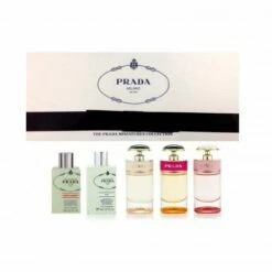 Prada Women Miniature Gift Set 8 Ml Infusion D'Iris EDP Fleur D'Oranger + 8 Ml Infusion D'Iris EDP + 7 Ml Prada Candy EDP + 7 Ml Prada Candy L'Eau EDT + 7 Ml Prada Candy Florale EDT